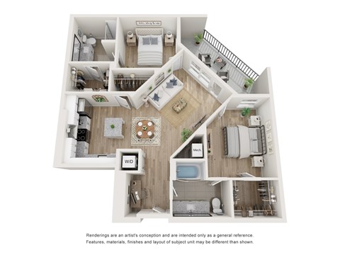 A floor plan of a house with a kitchen, living room, and two bedrooms.